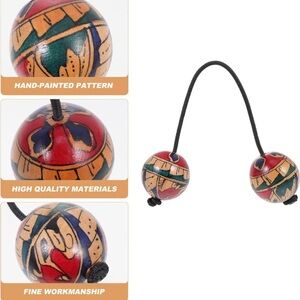 Instrument African Shaker Double Gourd Percussion Rhythmic BallHand Shaker Balls